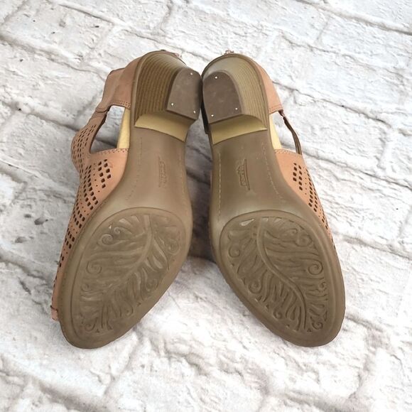 Earth Nubuck Perforated Peeptoe Booties - Picture 7 of 8